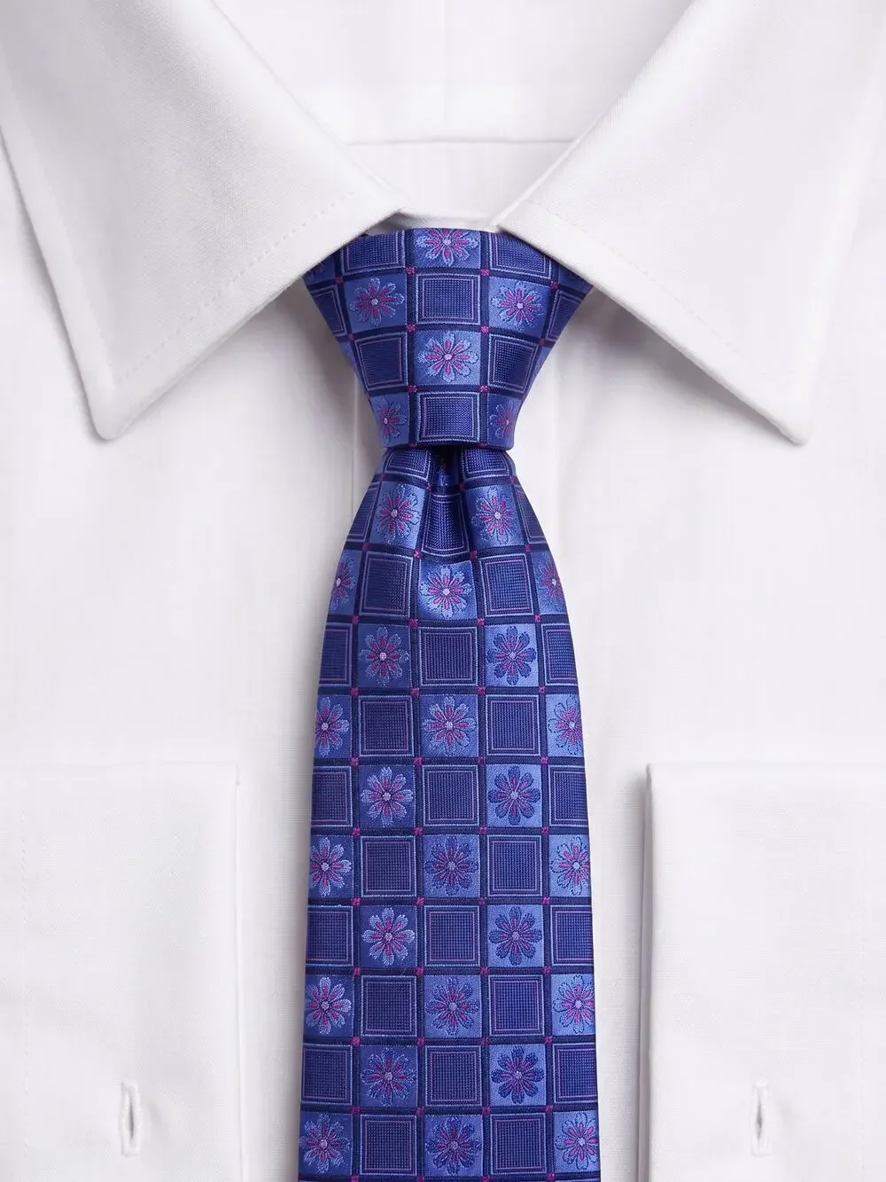 Ted Baker London Blue Floral Medallion 100% Silk Necktie